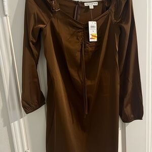 Women's Long Sleeve Brown Dress